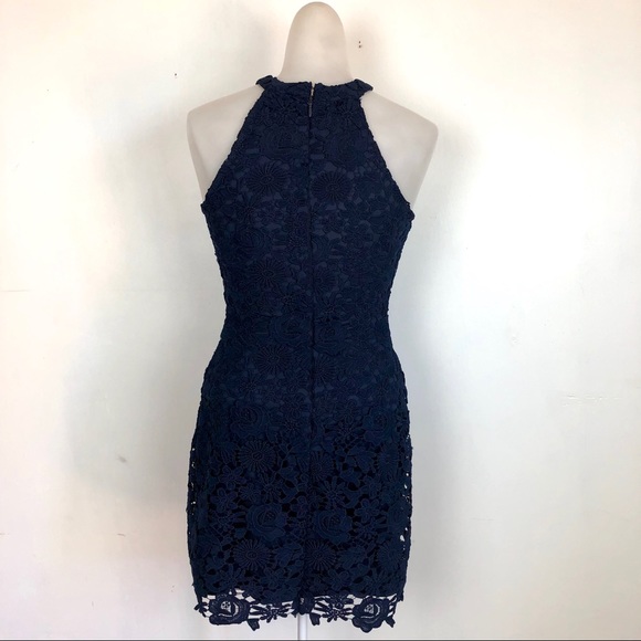 LULU’S LOVE POEM NAVY BLUE LACE DRESS - Picture 4 of 8